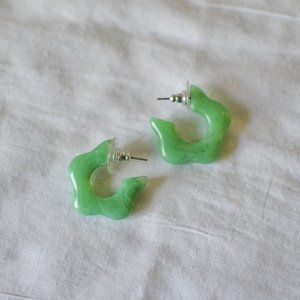 Green Sage Jade Y2K Small Earrings